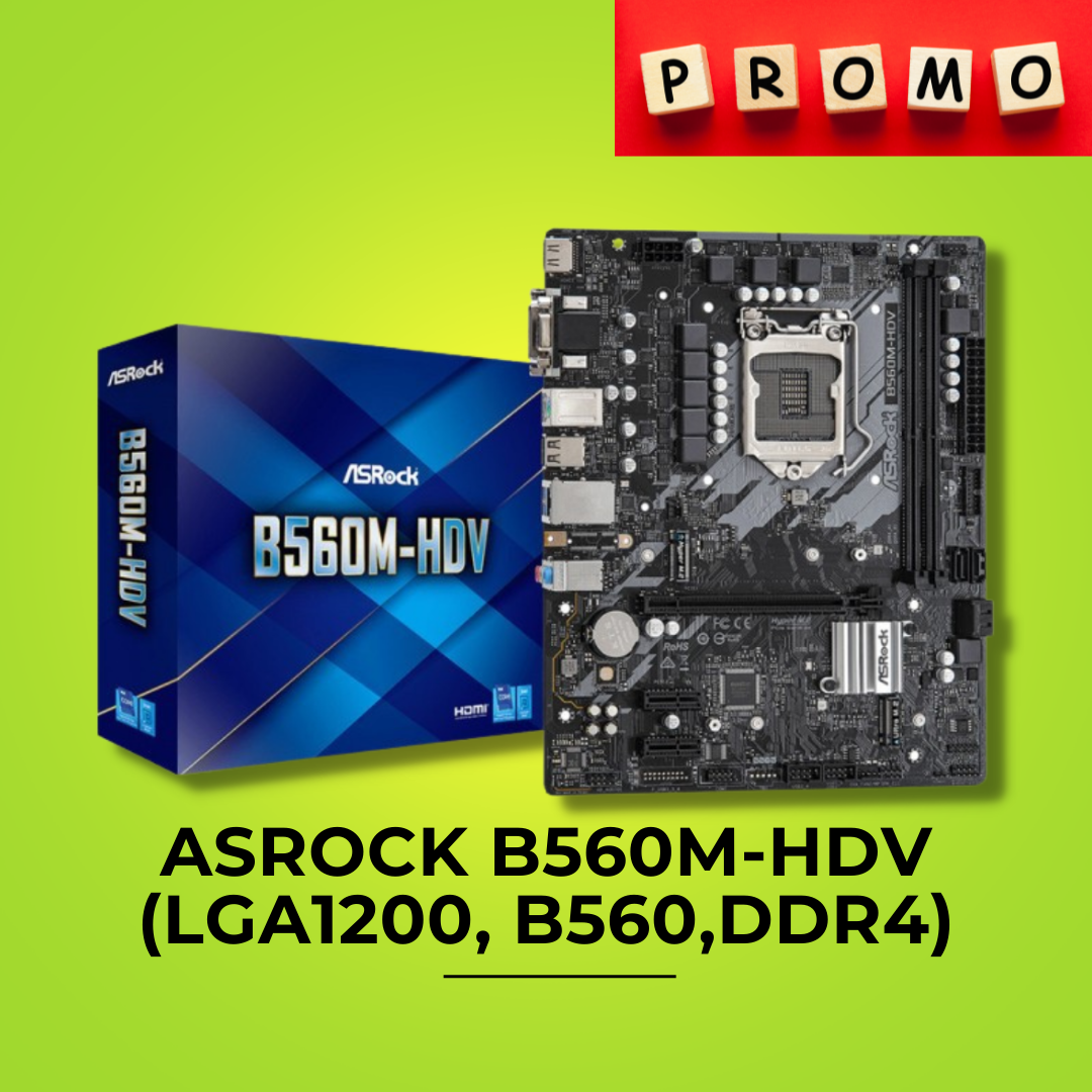 ASRock B560M-HDV (LGA1200, B560, DDR4, USB3.2, SATA3) | Quadra Computer