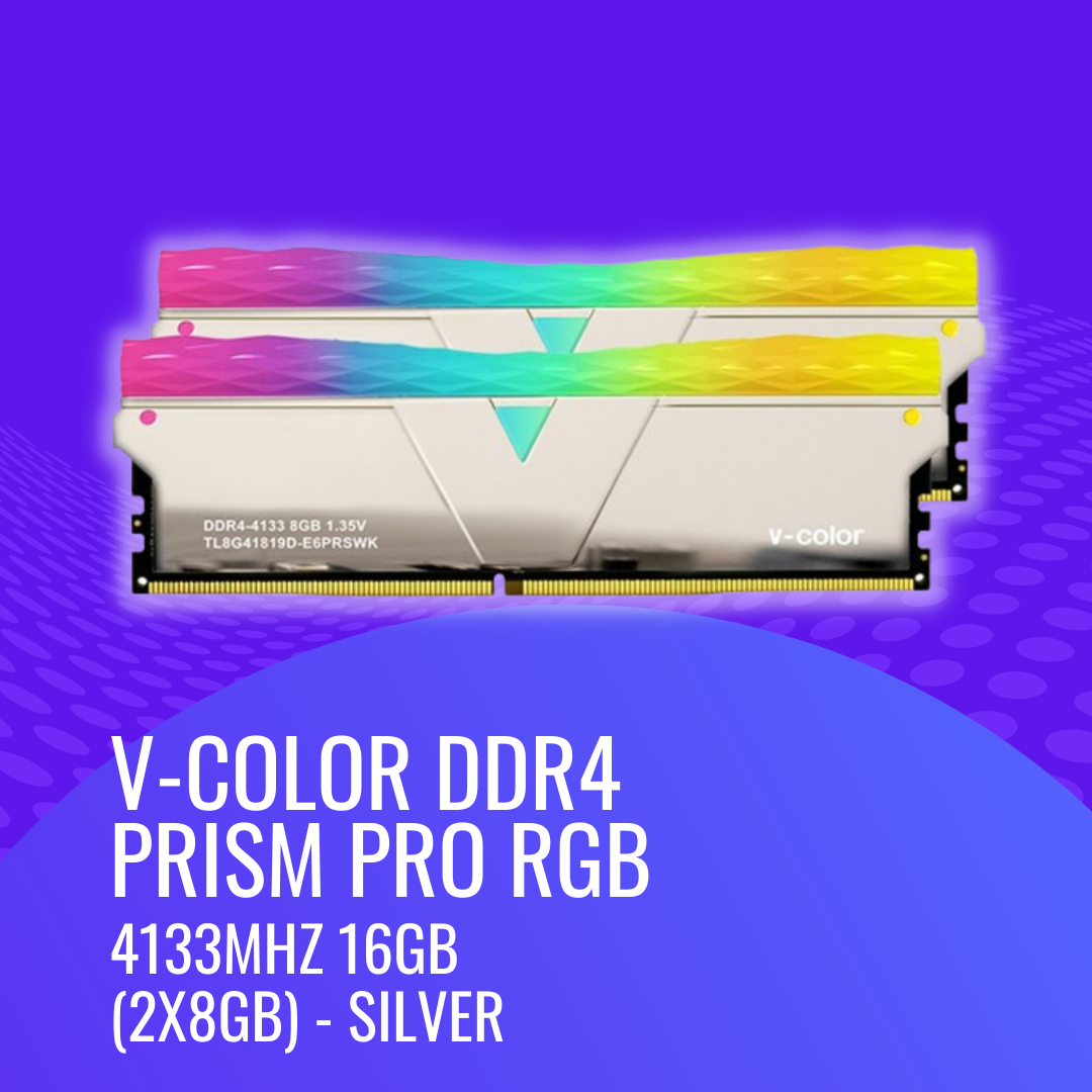 V-COLOR DDR4 PRISM PRO RGB 4133Mhz 16GB (2x8GB) – Silver | Quadra Computer