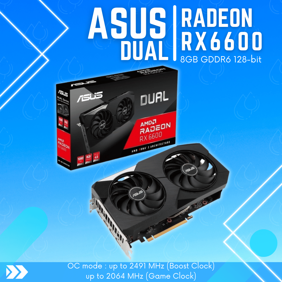 ASUS Dual Radeon™ RX 6600 8GB GDDR6 128-bit | Quadra Computer