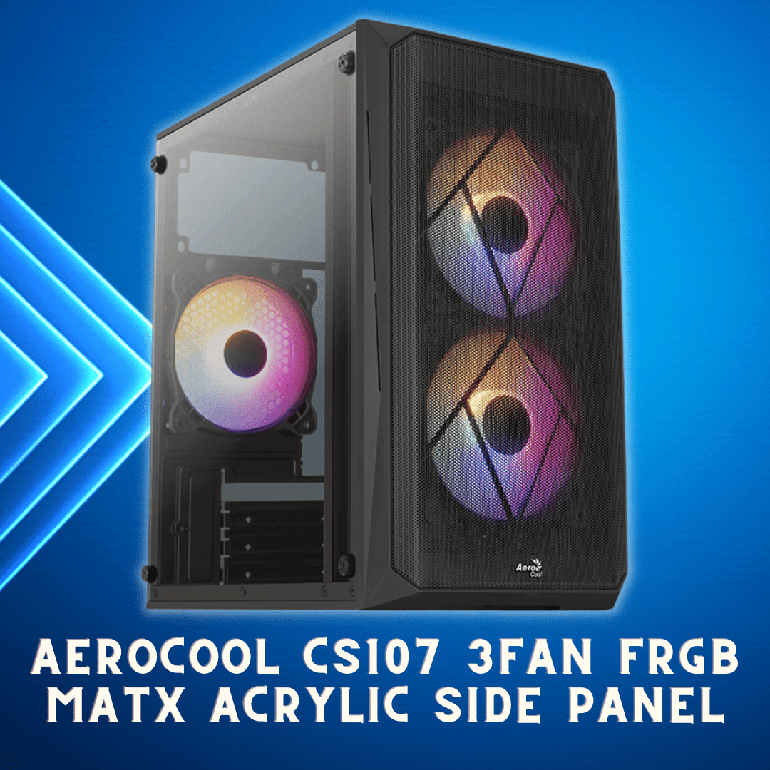 AEROCOOL CS107 3FAN FRGB MATX ACRYLIC SIDE PANEL | Quadra Computer