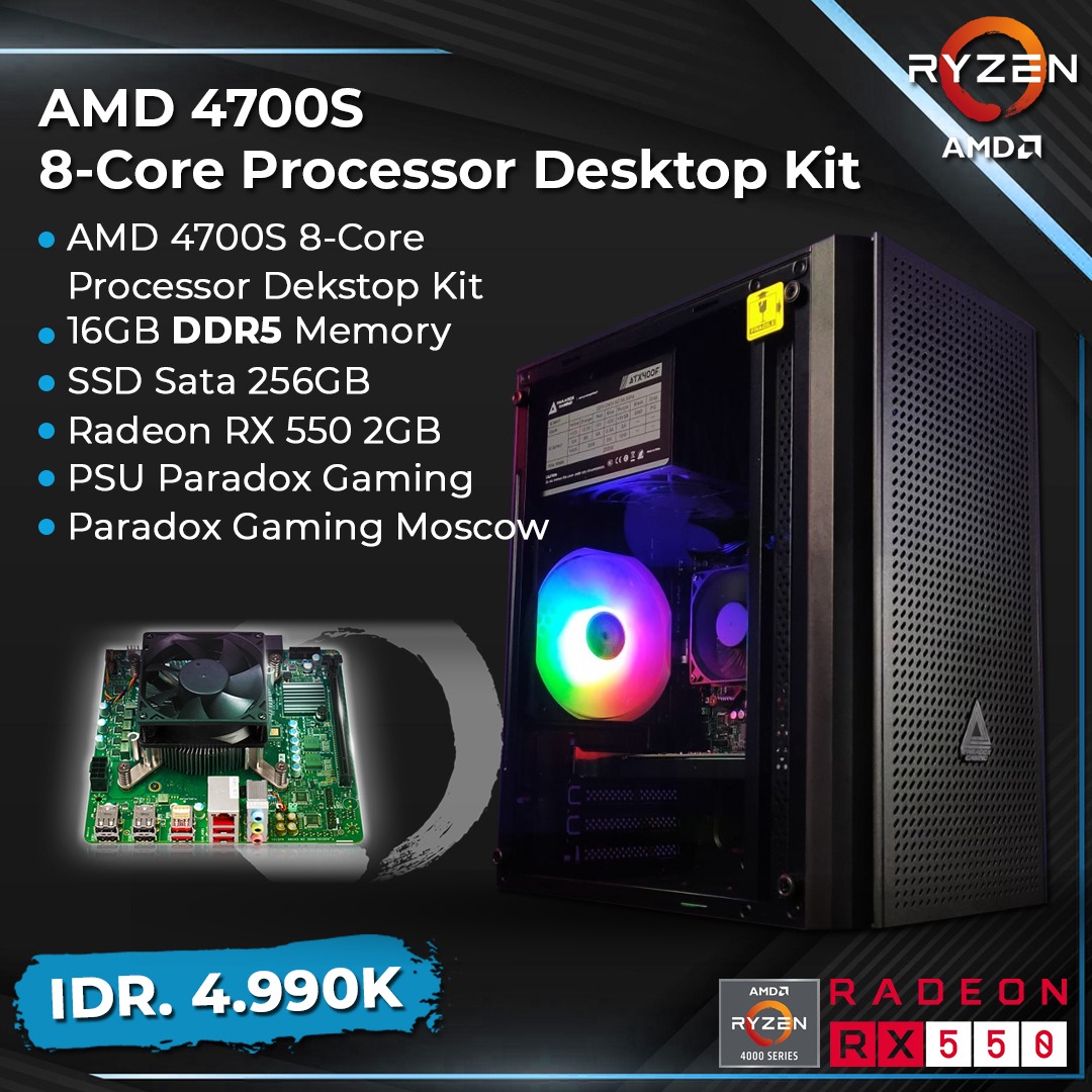 PC Gaming AMD Ryzen 4700S Desktop Kit Quadra Computer