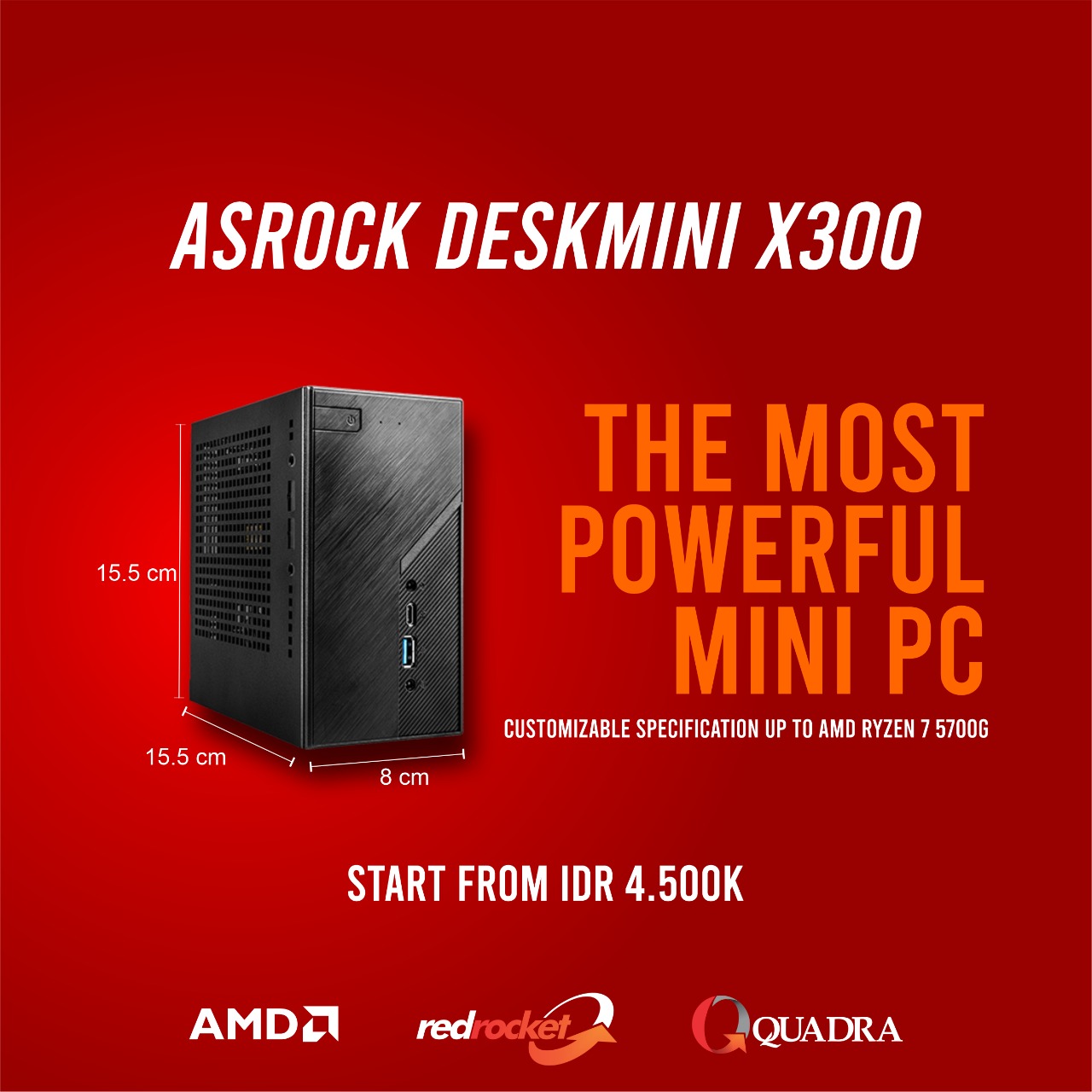 Asrock Deskmini X300 Mini PC | Quadra Computer