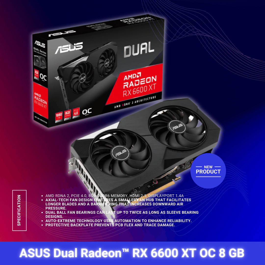 ASUS Dual Radeon™ RX 6600 XT OC Edition 8 GB | Quadra Computer