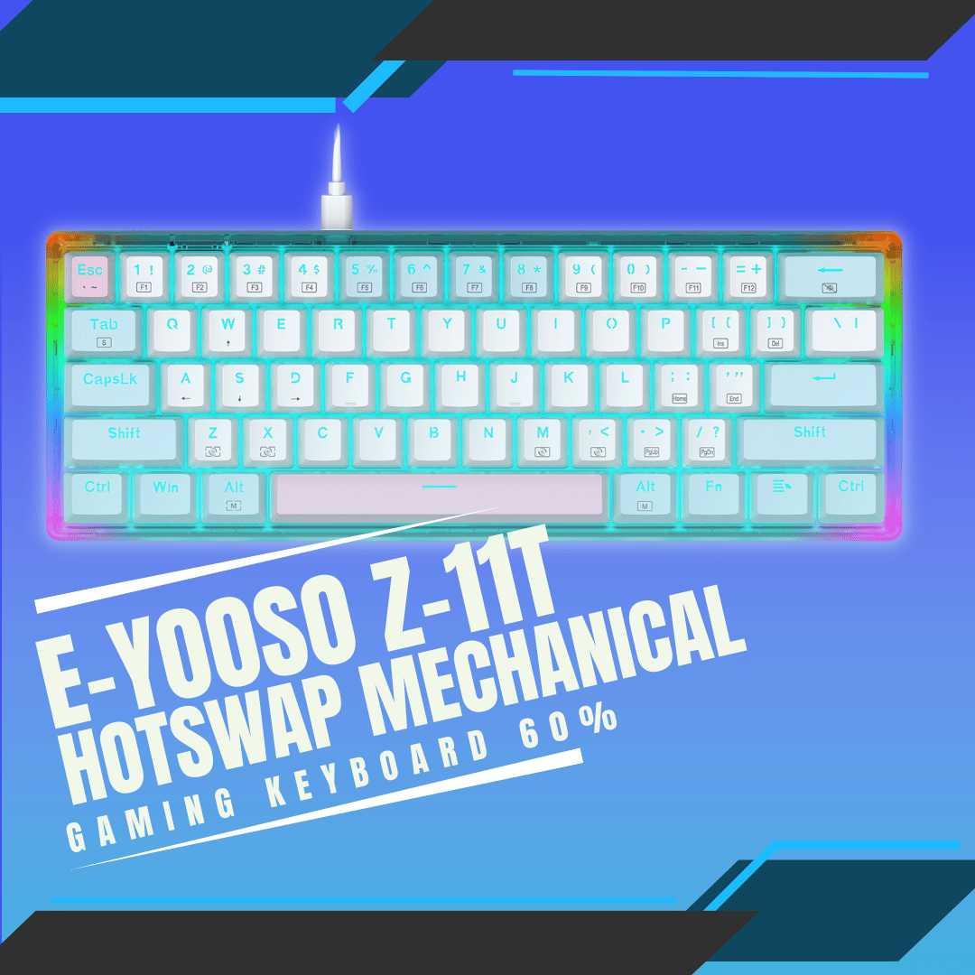 EYOOSO HOTSWAP MECHANICAL GAMING KEYBOARD 60 MACARON COLOR Z11T