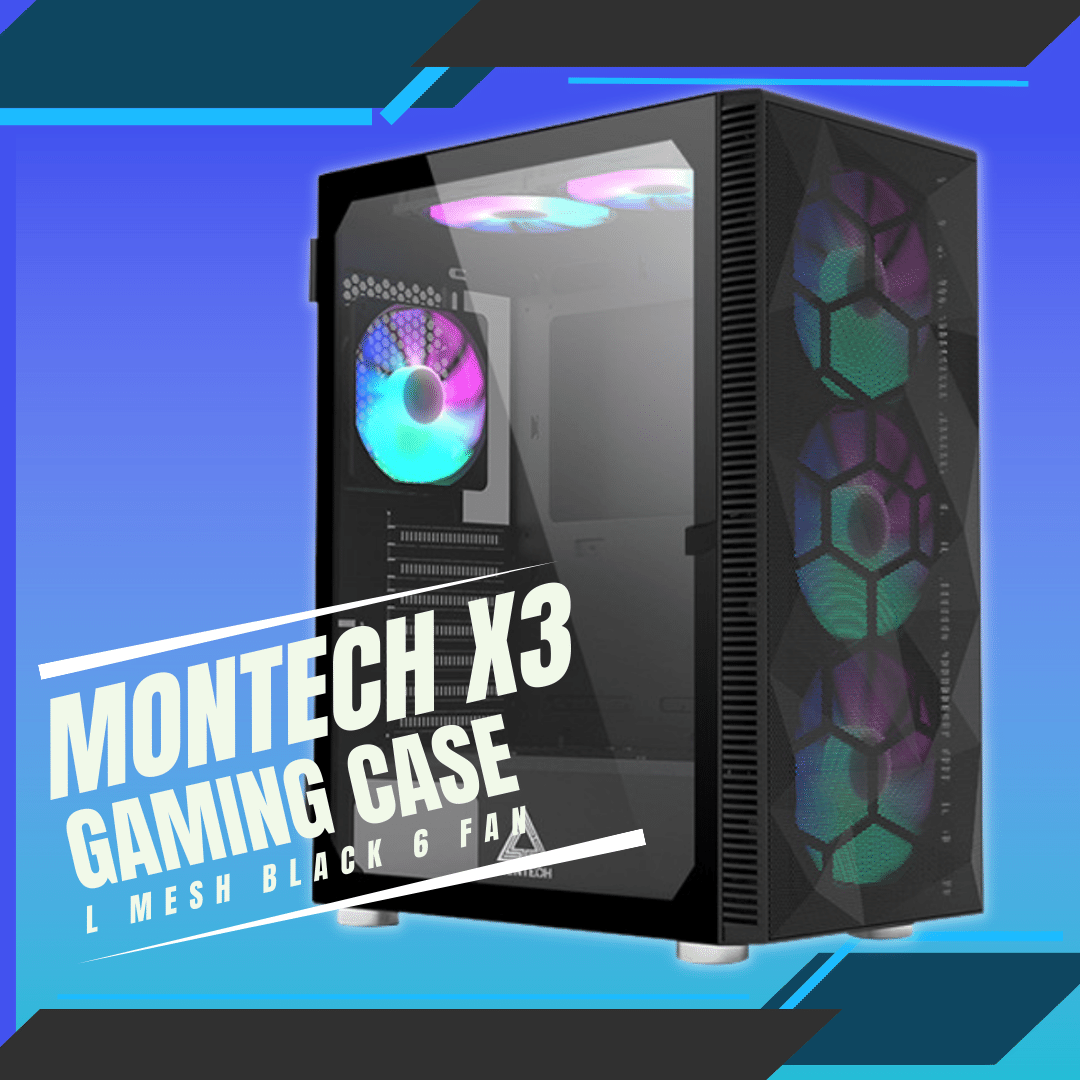 MONTECH X3 MESH BLACK 6 FAN FRGB CASE COMPUTER Quadra Computer