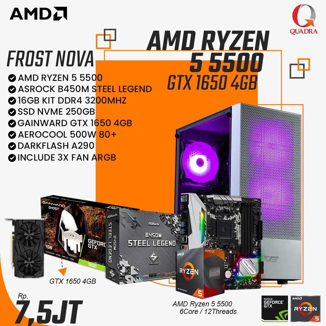 ゲーミングPC　RYZEN5 5500 GTX1650 GAMING PC | AMD Ryzen 5 5500 6x3.60GHz | 16GB DDR4 | RTX