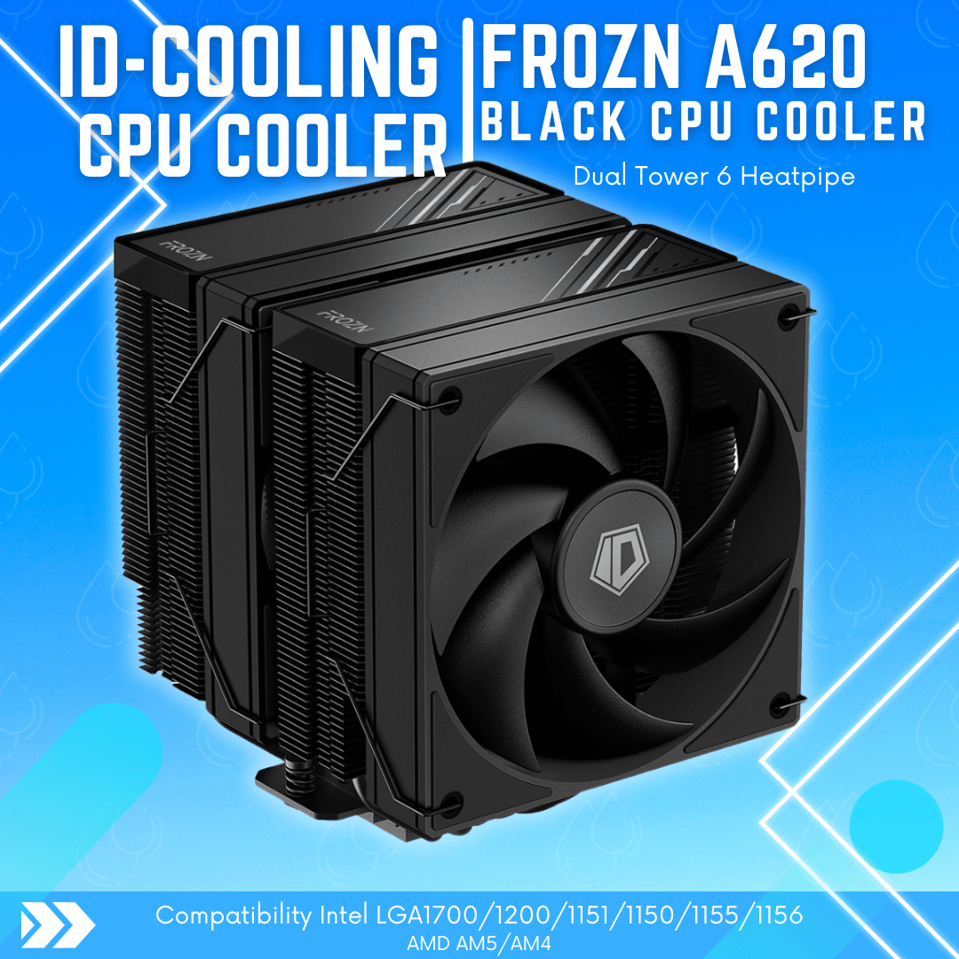 ID-COOLING FROZN A620 BLACK CPU Cooler Dual Tower 6 Heatpipe Intel AMD ...